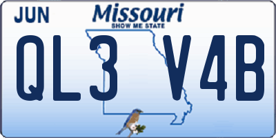 MO license plate QL3V4B