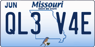 MO license plate QL3V4E
