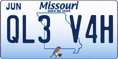 MO license plate QL3V4H