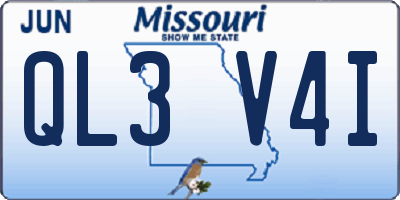MO license plate QL3V4I