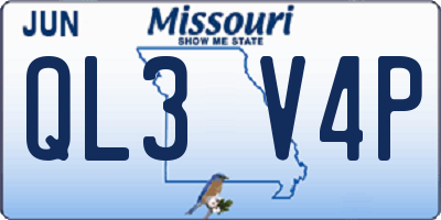 MO license plate QL3V4P