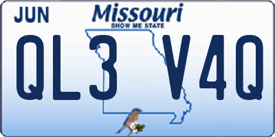 MO license plate QL3V4Q