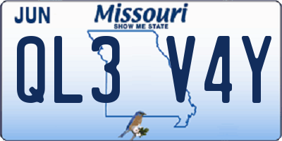 MO license plate QL3V4Y
