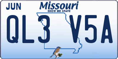 MO license plate QL3V5A