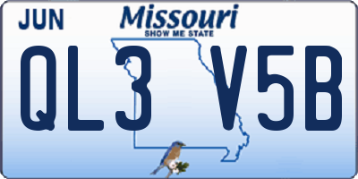 MO license plate QL3V5B