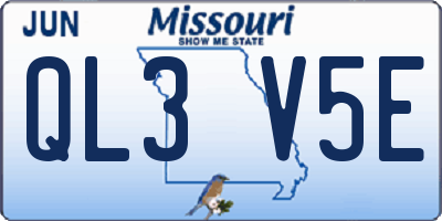 MO license plate QL3V5E