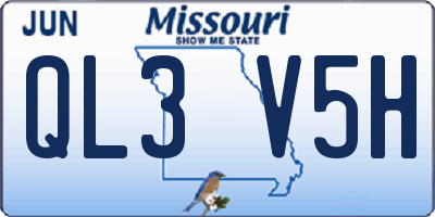 MO license plate QL3V5H