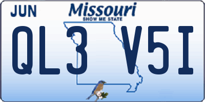 MO license plate QL3V5I