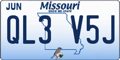 MO license plate QL3V5J