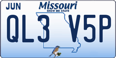 MO license plate QL3V5P