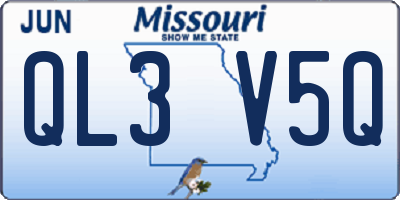 MO license plate QL3V5Q