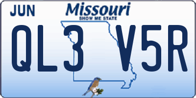 MO license plate QL3V5R