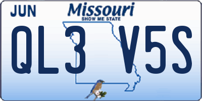 MO license plate QL3V5S