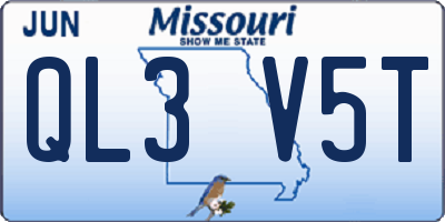 MO license plate QL3V5T