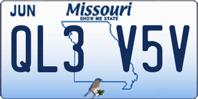 MO license plate QL3V5V