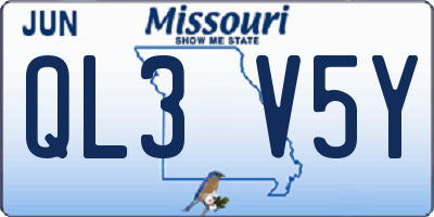 MO license plate QL3V5Y