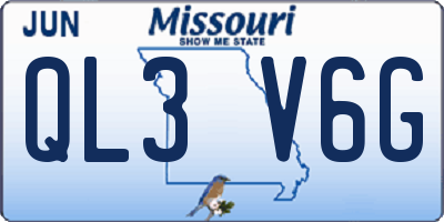 MO license plate QL3V6G