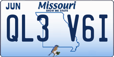 MO license plate QL3V6I
