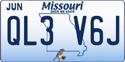 MO license plate QL3V6J