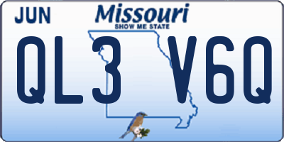 MO license plate QL3V6Q