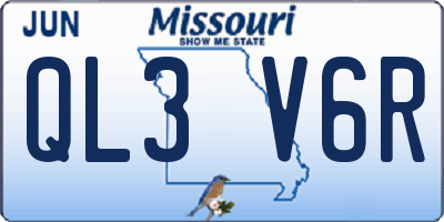 MO license plate QL3V6R