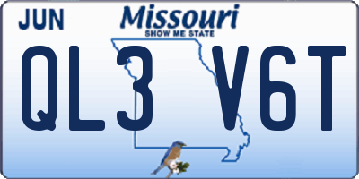 MO license plate QL3V6T