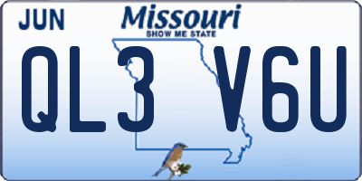 MO license plate QL3V6U
