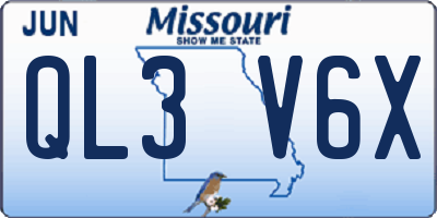 MO license plate QL3V6X