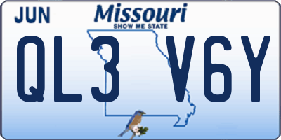 MO license plate QL3V6Y