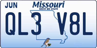 MO license plate QL3V8L
