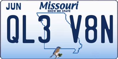 MO license plate QL3V8N