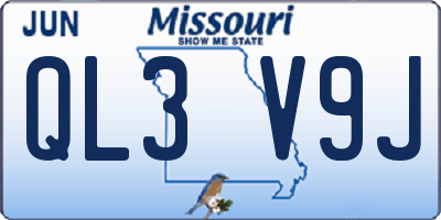 MO license plate QL3V9J