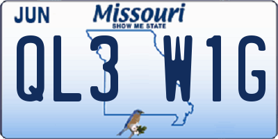 MO license plate QL3W1G