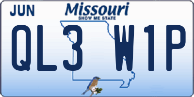 MO license plate QL3W1P