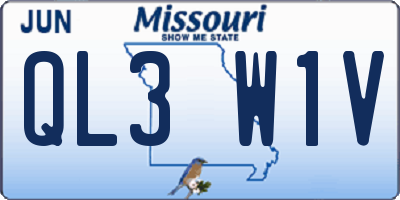 MO license plate QL3W1V