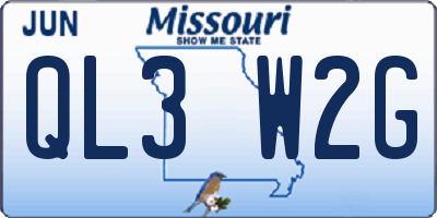 MO license plate QL3W2G