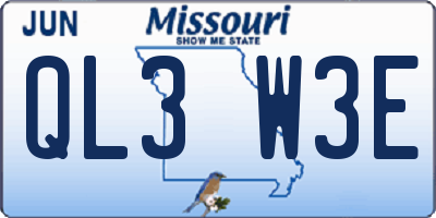 MO license plate QL3W3E