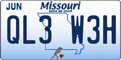 MO license plate QL3W3H