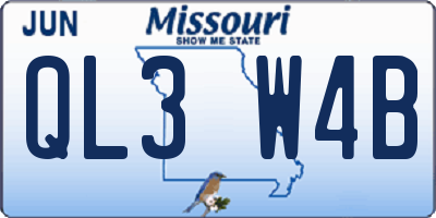 MO license plate QL3W4B
