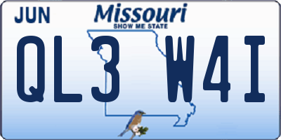 MO license plate QL3W4I