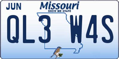 MO license plate QL3W4S