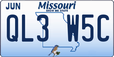 MO license plate QL3W5C