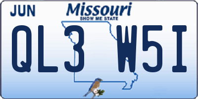 MO license plate QL3W5I