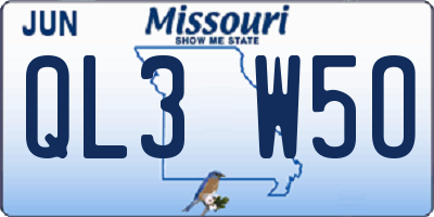 MO license plate QL3W5O