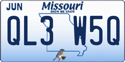MO license plate QL3W5Q