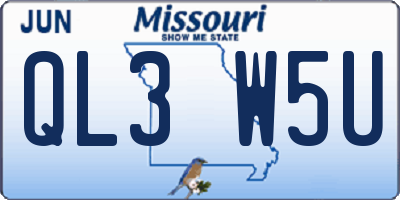 MO license plate QL3W5U