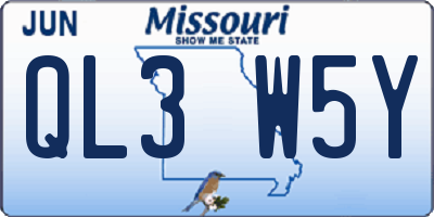 MO license plate QL3W5Y