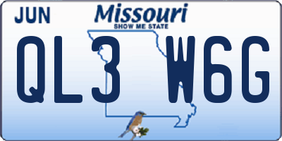 MO license plate QL3W6G