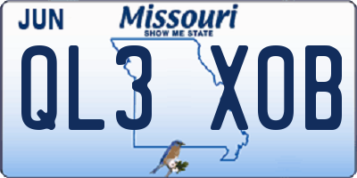 MO license plate QL3X0B