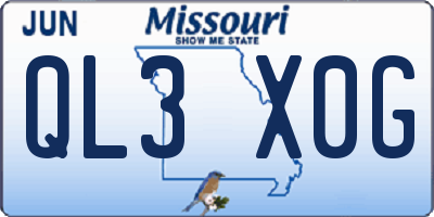 MO license plate QL3X0G